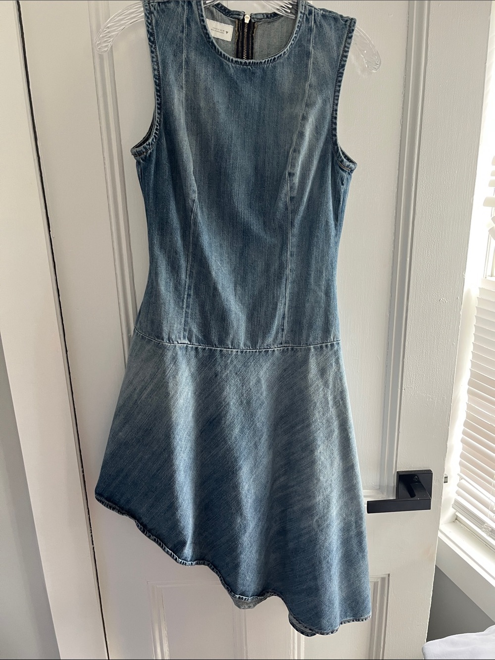 Sleeveless Denim A-Line Dress in Medium Blue by Zara
